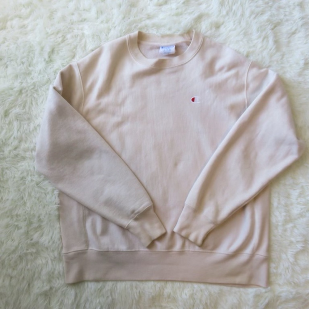 Champion Men's Cream Crewneck Sweater